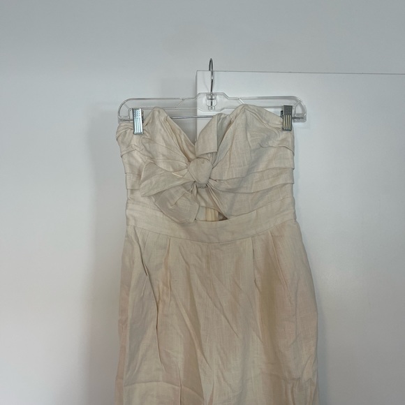 ASTR The Label Mara Tie-Front White Linen Jumpsuit Size Medium - Picture 5 of 7